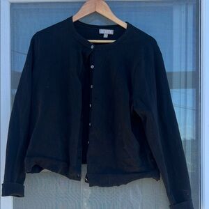 J. Crew Midnight Black Button-Up Sweater